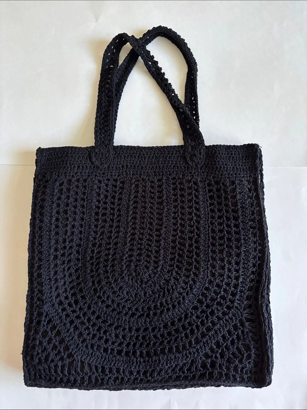 NEW Universal Thread Target Black Woven Crochet Tote Bag